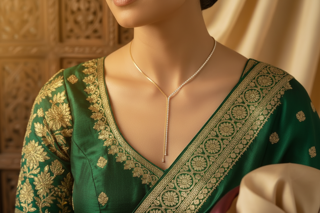 Oneofé mixed chain tassel pendant necklace — bold editorial jewellery gift for her
