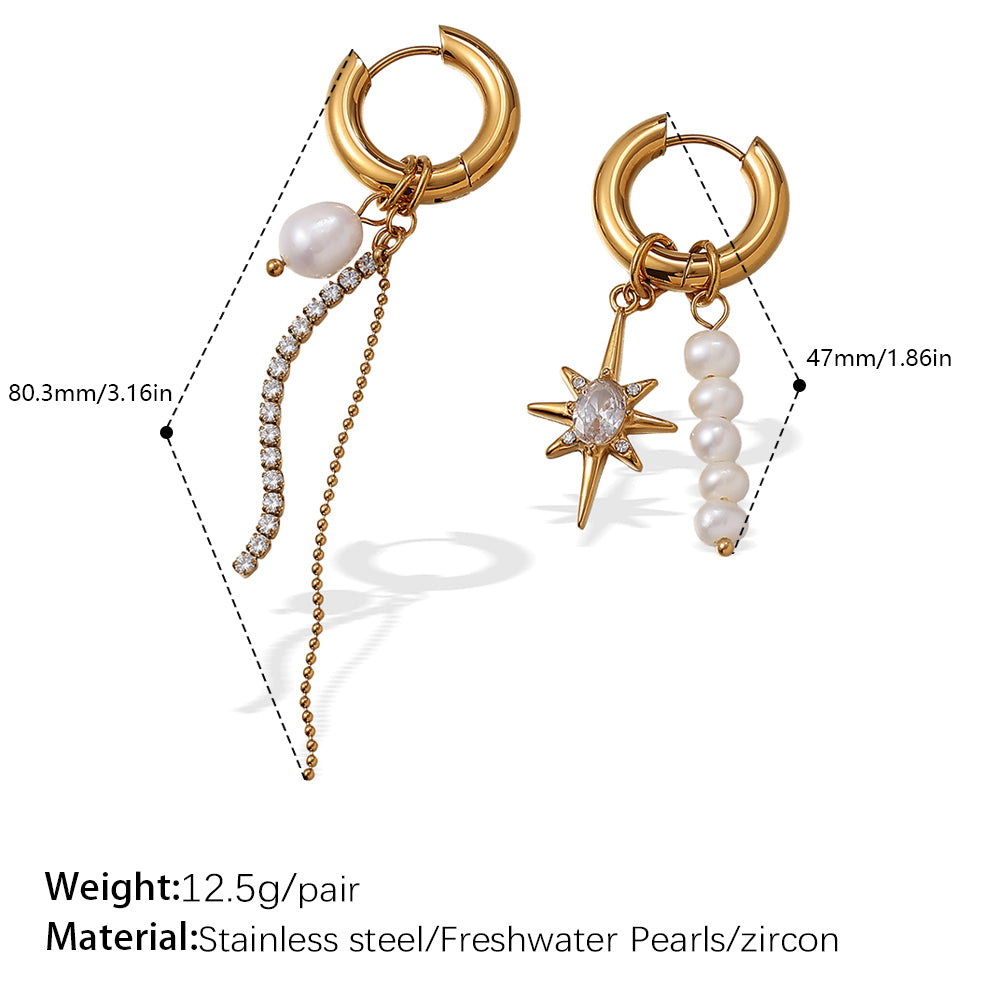 Gold plated hexagram glam luxurious stud earrings – statement everyday jewellery for women – Oneofé