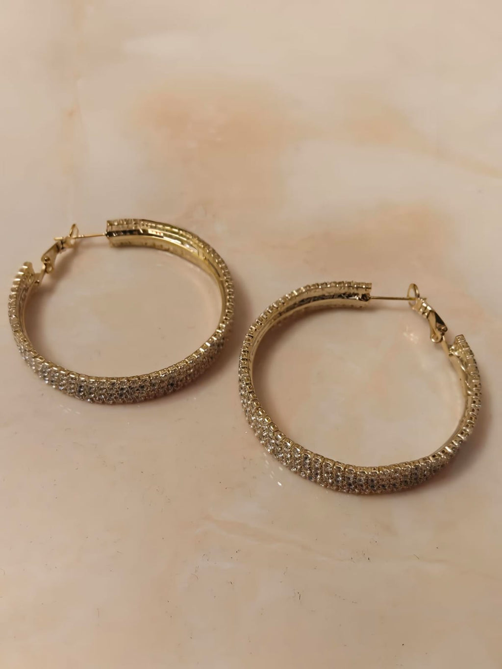 Korean style cz gold plated Hoop earring