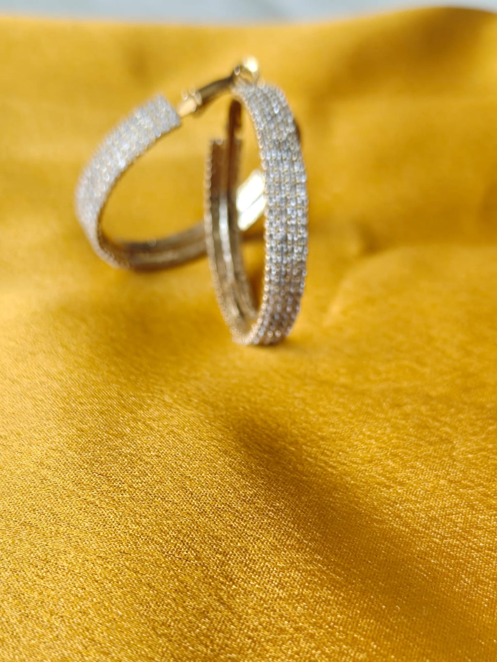 Korean style cz gold plated Hoop earring