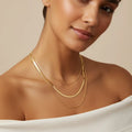 3 layered gold plated necklace for women daily wear - oneofe