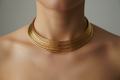 Stylish gold colour Amrapali inspired hansli choker necklace — traditional Indian bridal jewellery for women