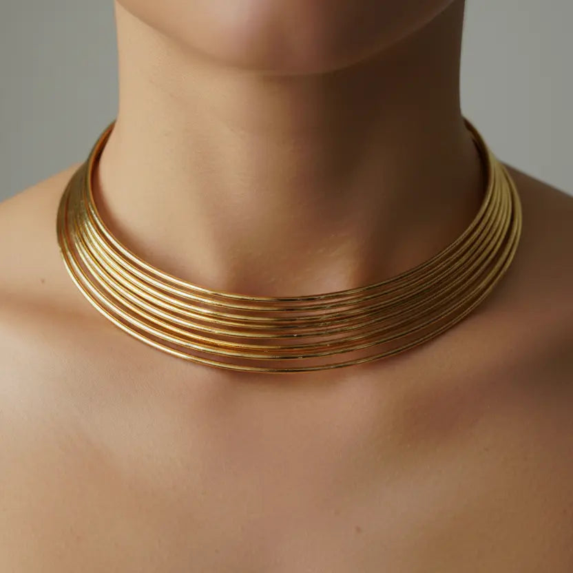 Stylish gold colour Amrapali inspired hansli choker necklace — traditional  gift for her for women
