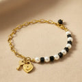 Heart shape rhinestone inlay electroplated bracelet – everyday glam jewellery for women – Oneofé