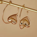Gold plated heart shape ball hoop earrings — modern minimalist everyday earrings for women India