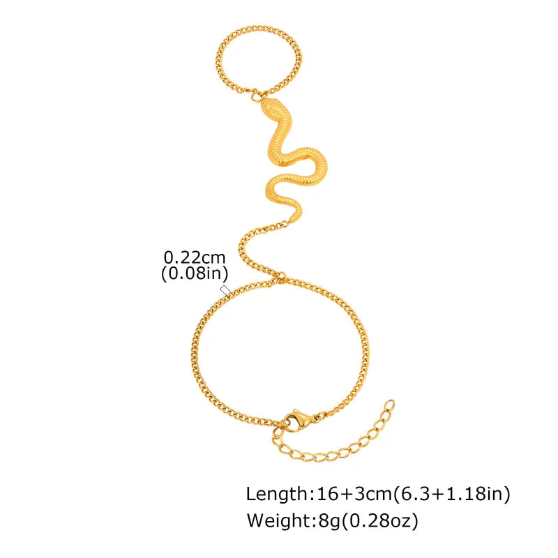 Gold plated snake style lobster trigger clasp bracelet – minimalist everyday jewellery for women – Oneofé