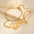 Gold plated snake style lobster clasp bracelet — waterproof stackable jewellery for women India