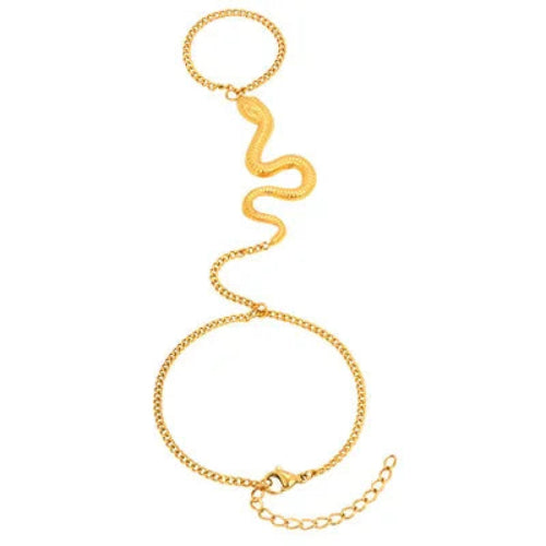 Gold plated snake style lobster trigger clasp bracelet – minimalist everyday jewellery for women – Oneofé
