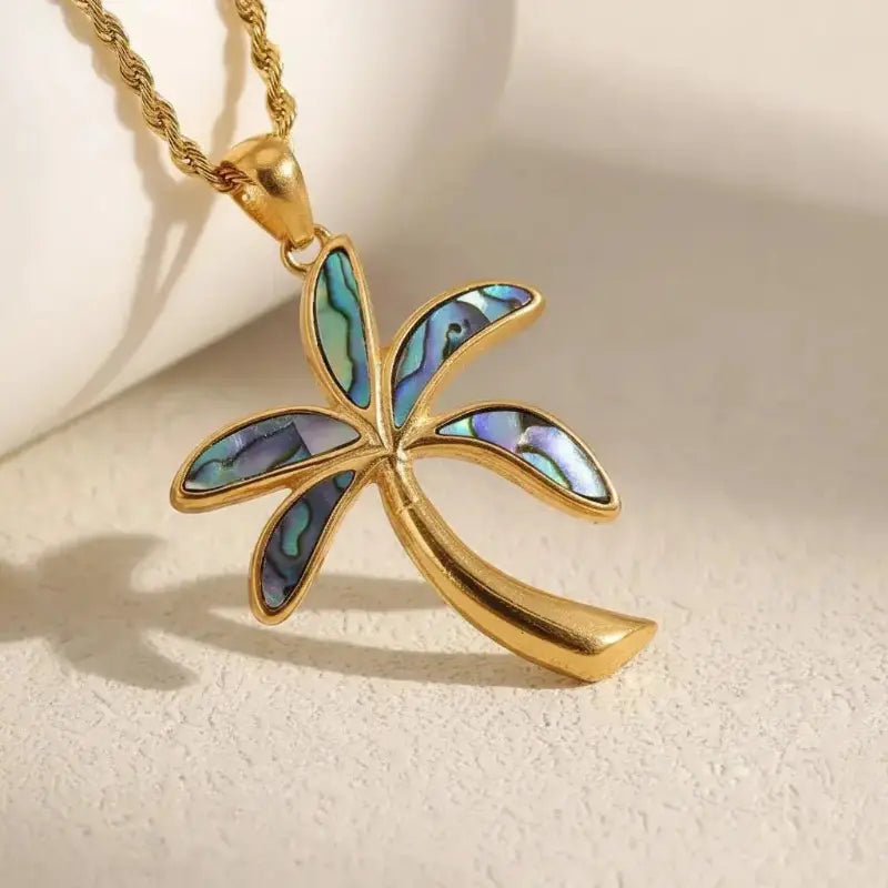 Palm Tree Abalone Shell Necklace | Everyday Luxury
