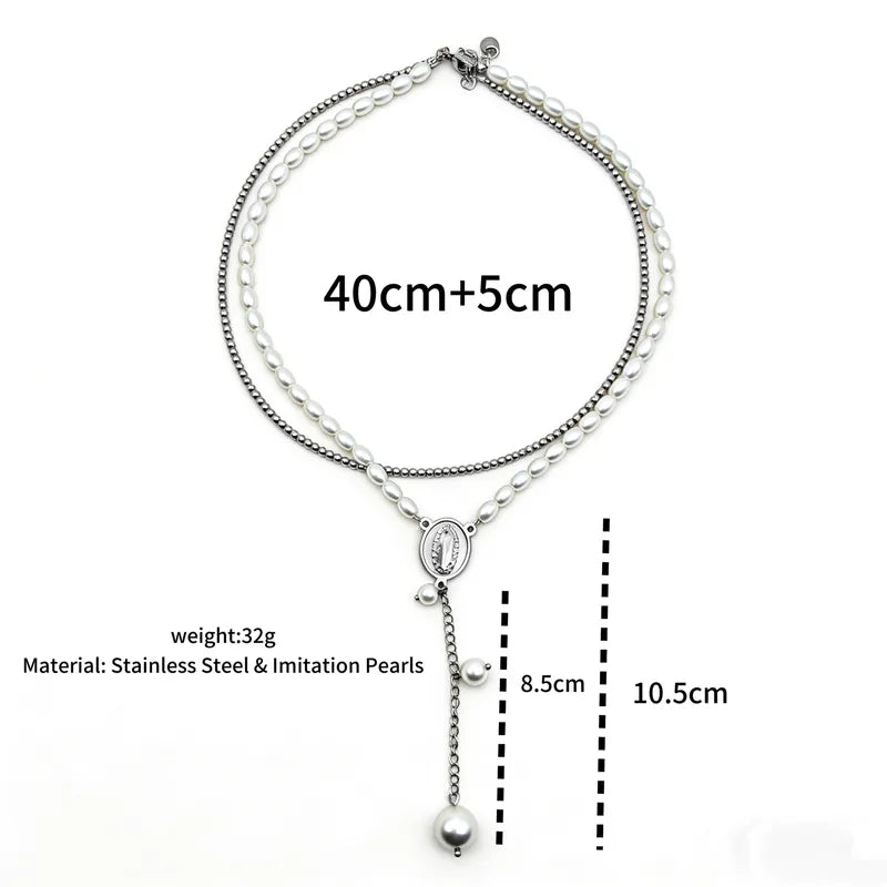 Pearl Beading Pendant Necklace