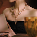 Glam purple baroque pearl geometric handmade necklace — artisan statement jewellery for women India