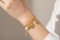 Heart shape rhinestone inlay titanium steel bracelet — luxury romantic jewellery for women India