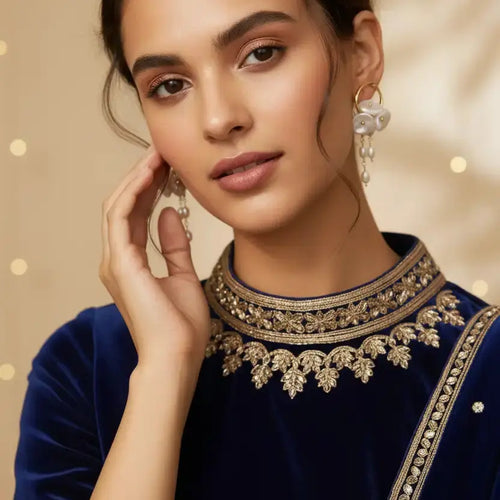 Pearl White 18K Gold Plated Baroque Pearl Tassel Drop Earrings – festive wear for women – Oneofé