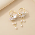 Pearl White Gold Hoop Baroque Freshwater Pearl Tassel Drop Earrings – curated demi-fine for women – Oneofé