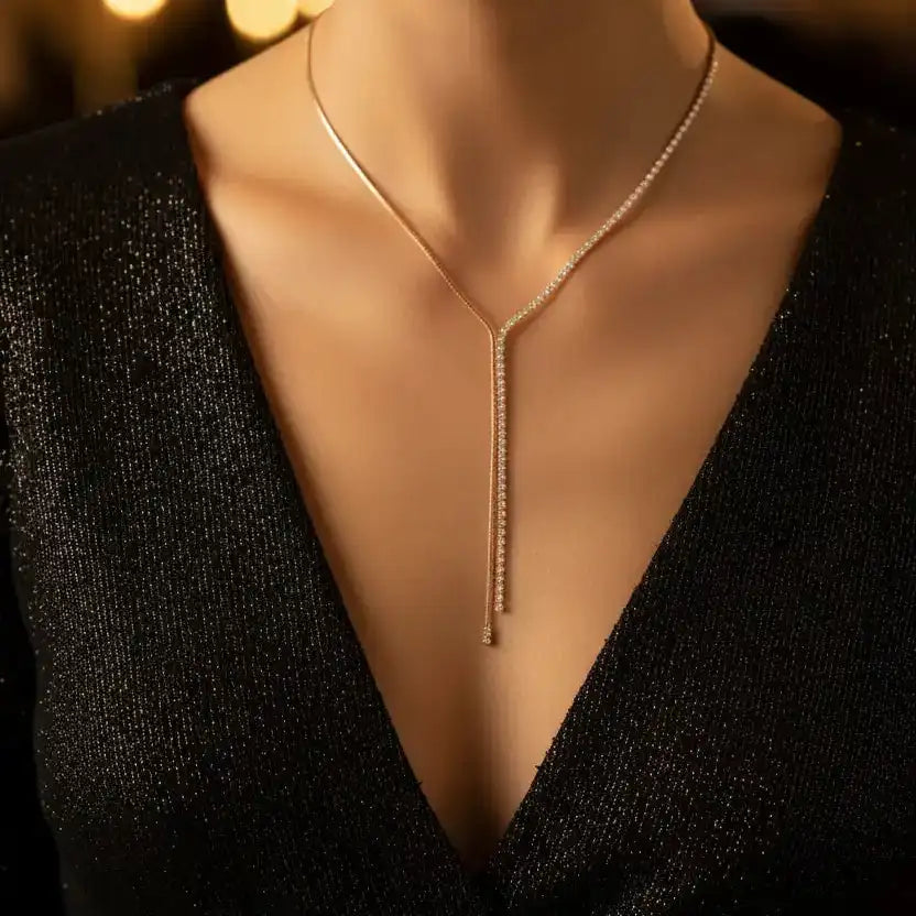 Oneofé mixed chain tassel pendant necklace — party wear jewellery gift for women Oneofe